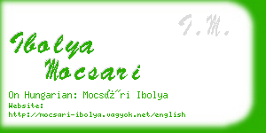 ibolya mocsari business card
